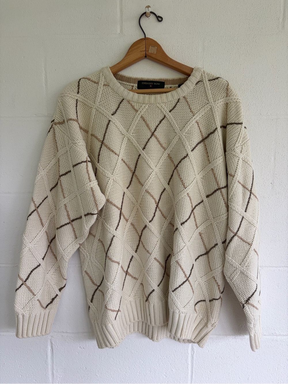 Embassy Row - Vintage Cream Cable Knit Sweater
